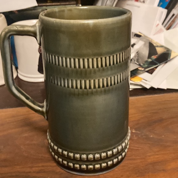 Vintage Wade Ireland Porcelain Beer Stein Tall mug green with bird “pheasants “ - Picture 4 of 5